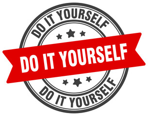 do it yourself stamp. do it yourself label on transparent background. round sign