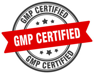 gmp certified stamp. gmp certified label on transparent background. round sign