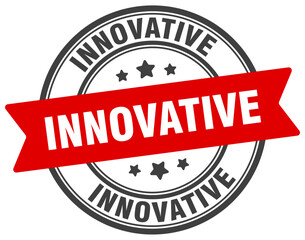 innovative stamp. innovative label on transparent background. round sign