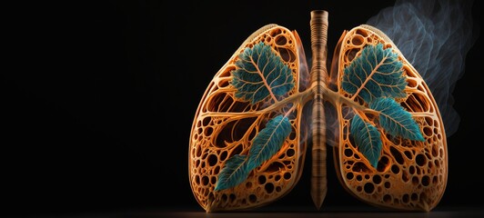 Artificial organ transplantation, lungs. Modern medical technologies. AI generated. - obrazy, fototapety, plakaty