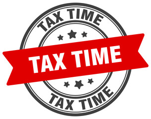 tax time stamp. tax time label on transparent background. round sign