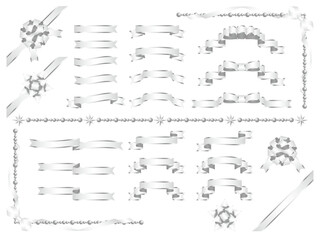 リボン縁セット1-7白マット