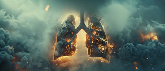 The devastating effects of lung cancer - obrazy, fototapety, plakaty