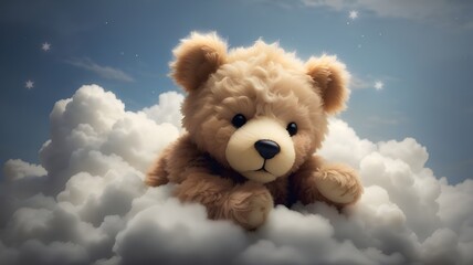  Brown Teddy Bears, Soft and Fluffy Toys for Childhood Memories. - obrazy, fototapety, plakaty