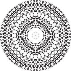 Mandala decorative round ornament. Can be used for greeting card, phone case print, etc. Hand drawn background, vector isolated on white.