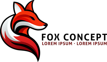 A fox animal design icon mascot illustration design concept - 781254343