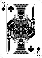 A king of spades card design from a playing cards deck pack