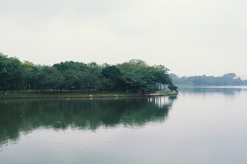Songshan Lake·Songhu Misty Rain in Dongguan, China: The lakes and mountains blend together, and...