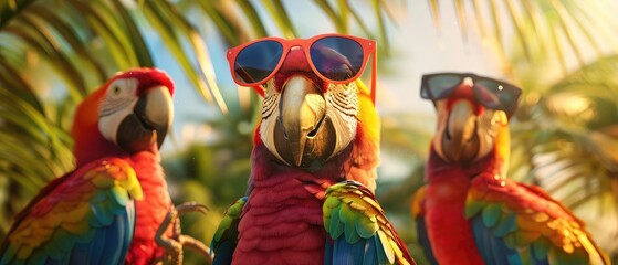 Fun parrot - 3D Illustration