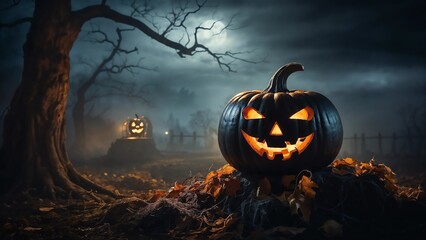 halloween background with pumpkin
