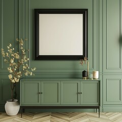 Frame Mockup, Wall Art Mockup, Modern Home Interior Background, 3d Render
