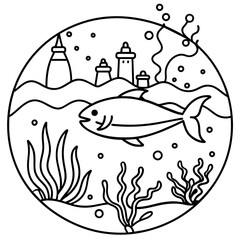     whimsical underwater world vector illustration.
