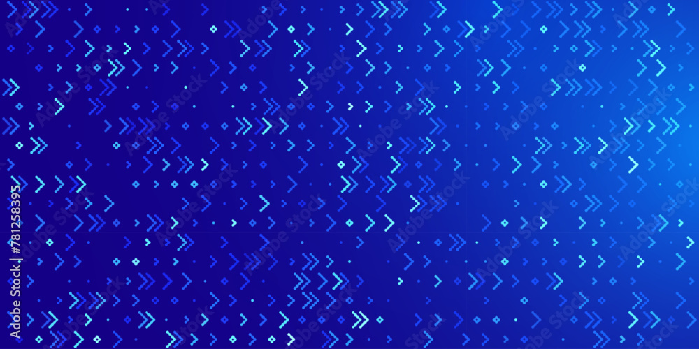 Aufkleber Pixel Arrows Moving Forward Background. Retro Abstract High-Speed movement. Dynamic Arrows Movement Technology Pattern for Banner or Poster Design Concept. Vector Illustration.