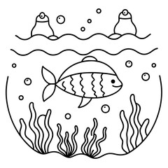    whimsical underwater world vector illustration.
