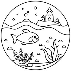     whimsical underwater world vector illustration.
