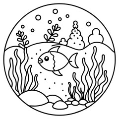     whimsical underwater world vector illustration.
