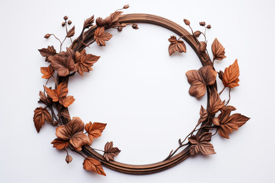 A circle made out of leaves and twigs, Generative AI