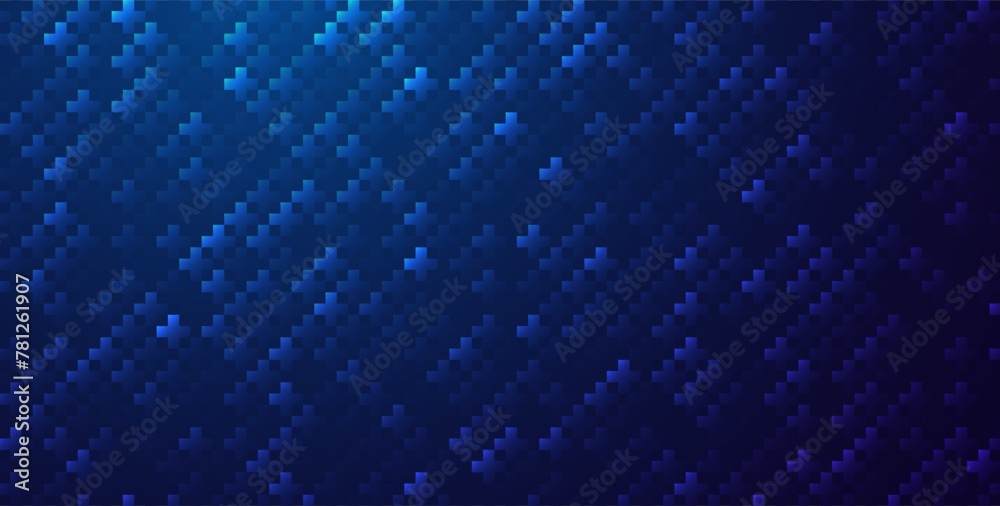 Poster Blue Mathematical Plus Symbols Pattern. Math Design Elements Background. Medical Tech Background. Vector Illustration.