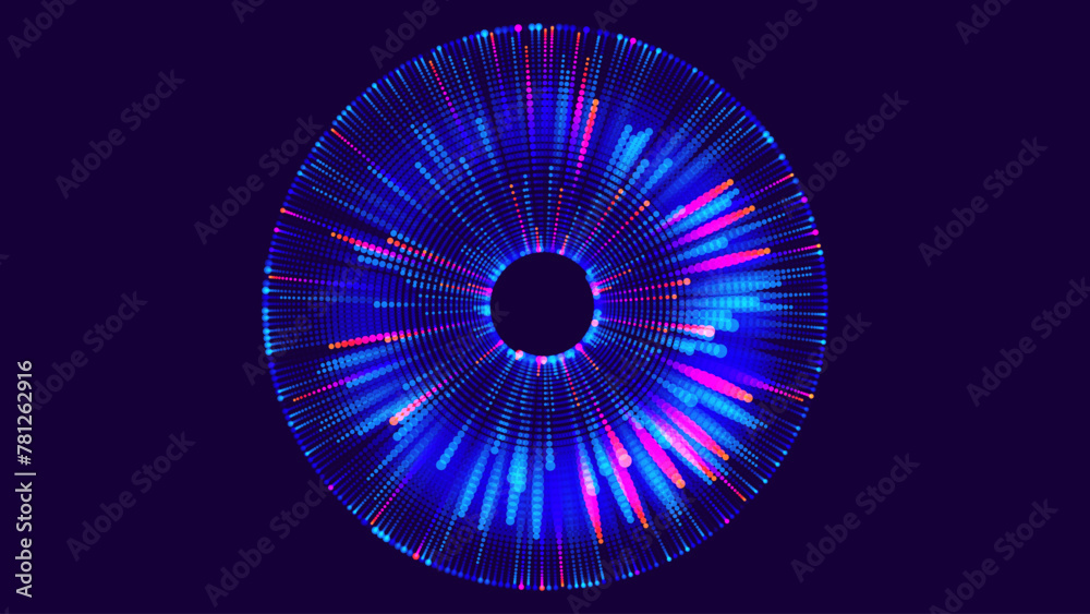 Poster Abstract Digital Eye. Data Network and Cyber Security Technology Background. Futuristic Virtual Cyberspace and Internet Surveillance. Digital Eye Computer Vision or Safety Scanner. Vector Illustration