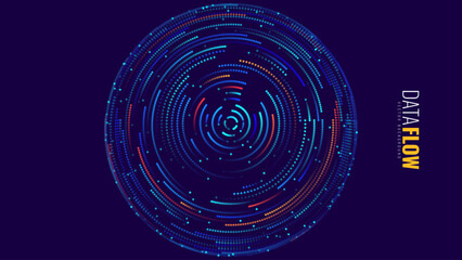 Abstract Circular Pattern Vector Background. Round Colorful Arcs Backdrop. Moving Circles. Vector Illustration. Radial Speed Lines.
