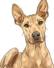 Thai Ridgeback dog adorable art vector illustration	