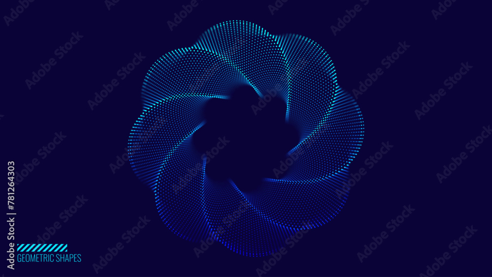 Poster abstract blue fractal flower mandala pattern. kaleidoscope design background. abstract sacred geomet