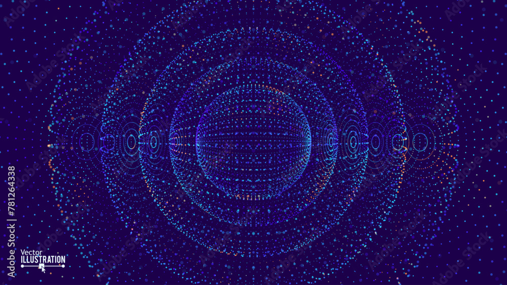 Leinwandbilder Abstract 3D Spheres Inside Bigger Spheres. Futuristic Technology Style. Vector Illustration. Futuristic Astronomy Science Abstract Solar System Tech HUD Backdrop.