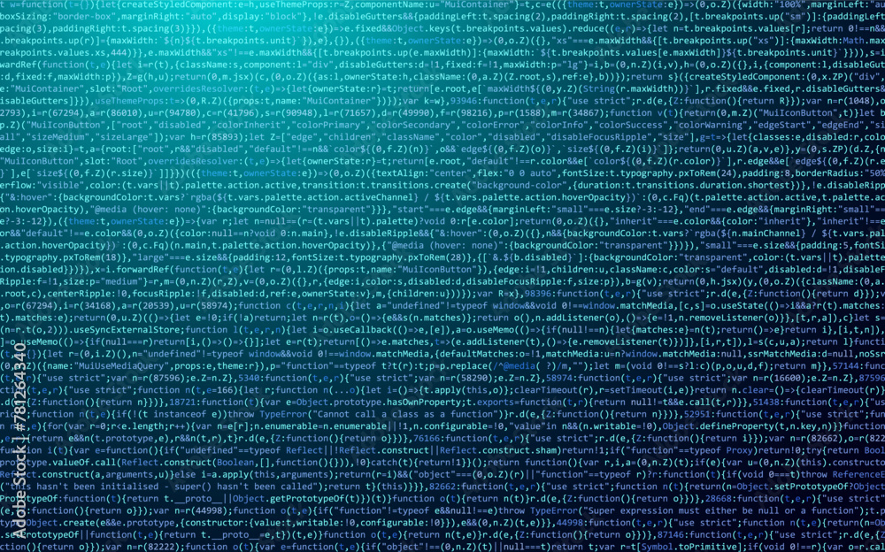 Fototapete Software Web Developer Programming Code. Javascript Abstract Computer Script - Random Parts of Program Code. Vector Illustration. Learn Programming Framework Concept.