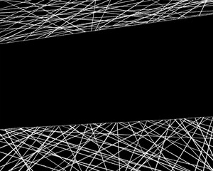 手描きのランダムな白い網模様とコピースペースが入ったシンプルな黒背景