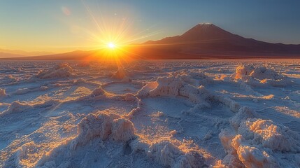 Surreal beauty of Chile's Atacama Desert with lunar landscapes and breathtaking salt flats. - obrazy, fototapety, plakaty