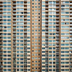 Fototapeta na wymiar seamless texture of a residential high rise building with windows and balcony's