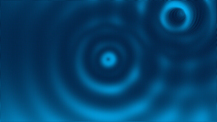 Colorful Blue Sound Wave Ripple Digital Equalizer Design. Big Data Audio Visualization. Digital Water Drop Waves Concept. Vector Illustration. Audio Track Particles Ripple Wave Effect.