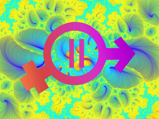 Abstract illustration of Gender equality symbol	