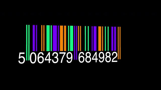 Tracking Bar Code Identification Sticker Label Barcodes Number Motion Graphic