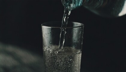 drinking water is poured into a glass