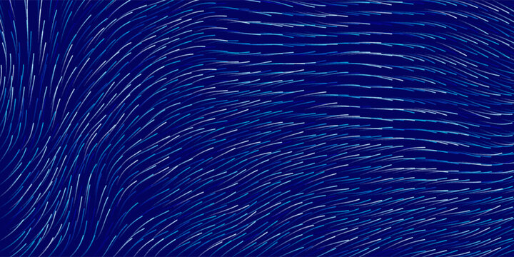 Fluid Lines Abstract Vector Colorful Flow Field Visualization of Forces. Magnetic or Gravitational Fluctuations Chart. Science Background with a Matrix of Lines. Vector Illustration.