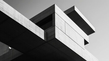 Obraz premium Stark contrast in modern architecture with powerful geometric shapes