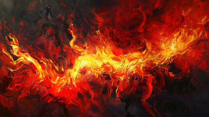 Fototapeta na wymiar Abstract fiery flames with intense blaze and vibrant color palette