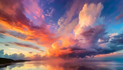 colorful cloudy sky at sunset gradient color sky texture abstract nature background