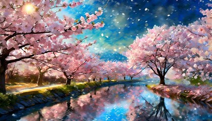 beautiful sakura flower cherry blossom in spring sakura tree flower on blue sky