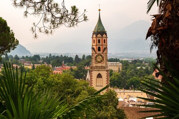 View of Merano city in South Tirol - obrazy, fototapety, plakaty
