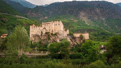 Ancient Castle in Val Venosta, South Tyrol - obrazy, fototapety, plakaty