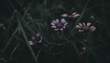 purple flowers in the grass