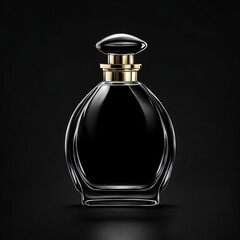 stylish black perfume bottle, eau de toilette. illustration. artificial intelligence generator, AI, neural network image. background for the design.