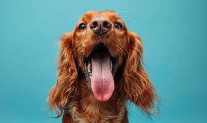 Irish Setter portrait, banner for advertising design of goods and services for animals