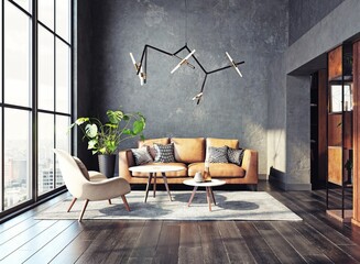 Modern living room design. - 781272321