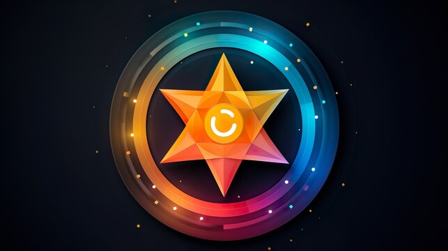 An attractive orange star logo stands out with swirling light effects and a central letter C, giving off a dynamic and futuristic vibe
