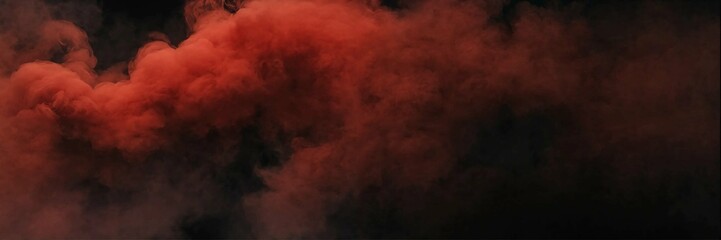 burning fire in the sky. Smoke red fog cloud floor fog background steam dus