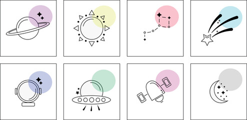Space-themed icons in the same style © Anastasiia