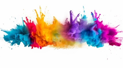 An explosive image of vibrant powdered paint colors mid-air creating a dynamic and impactful visual of artistic chaos and energy